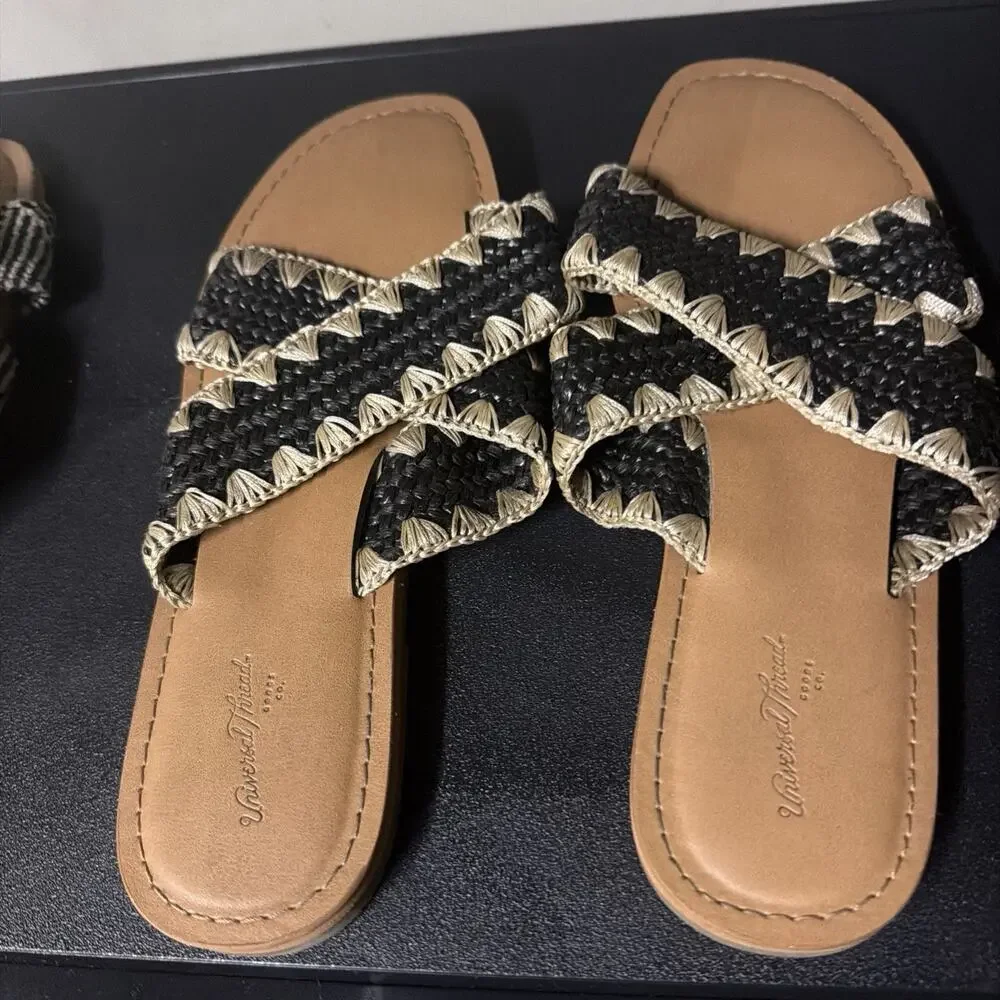 3 Pair Lot Of Summer Slides/ Sandals Old Navy Universal Thread Women’s 7